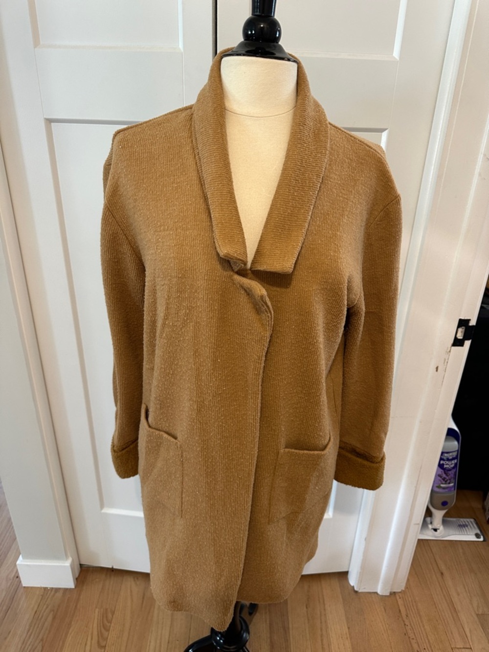 Woven Heart Mustard Knit Open Cardigan